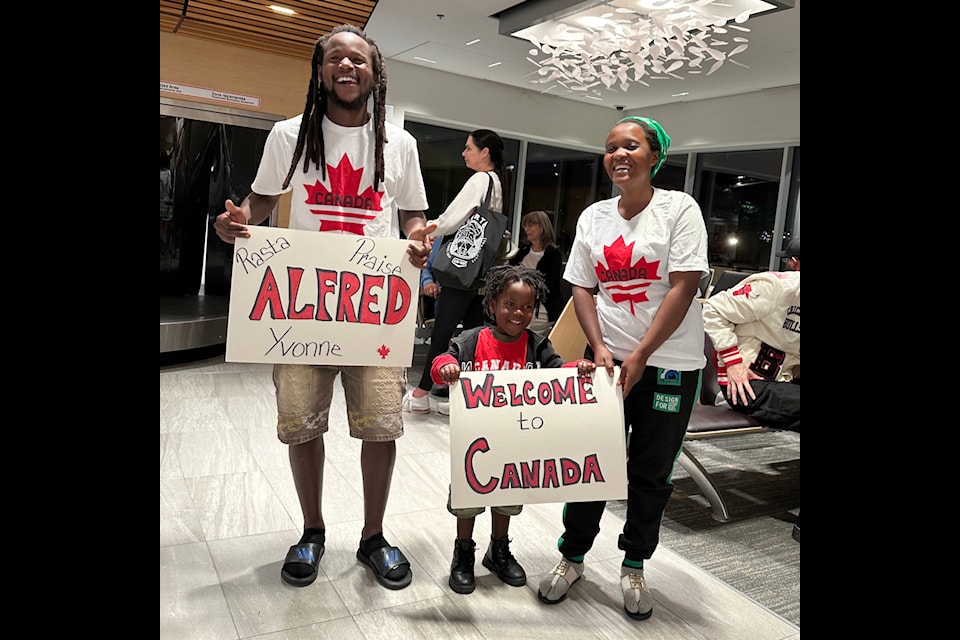 Asifwe Alfred, 26, his wife Yvonne, 20, and their son Praise, 3 have arrived in Summerland from a refugee camp in Malawi, in southern Africa. 