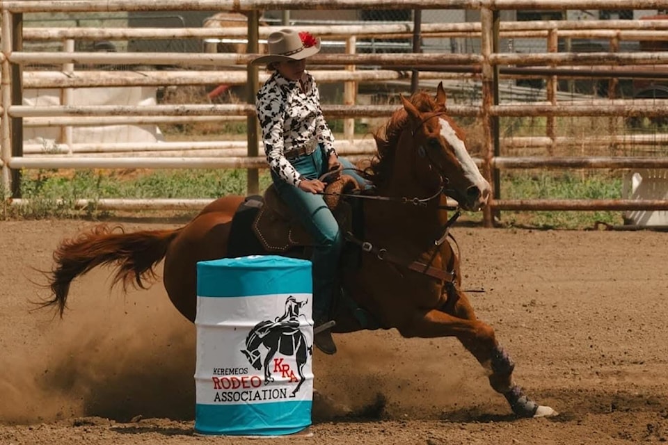 Reva Shopshire was one of the competitors in the Keremeos Rodeo in May.