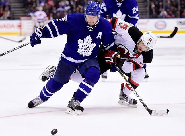 Marner scores twice in Maple Leafs' 7-1 win over Devils