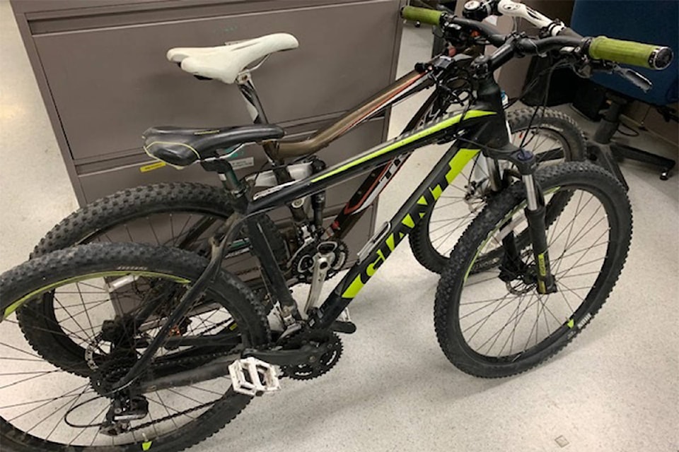 Vernon North Okanagan RCMP released photos of two pellet guns as well as two mountain bikes (above) thought to be stolen property, with the hopes of reuniting them with their owners.