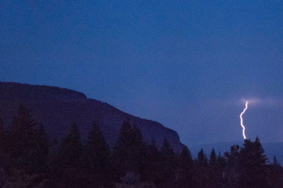 Numerous lightning strikes hit the North Okanagan and Shuswap as a storm rolled through on Tuesday, Sept. 3. (Jim Elliot/Salmon Arm Observer)