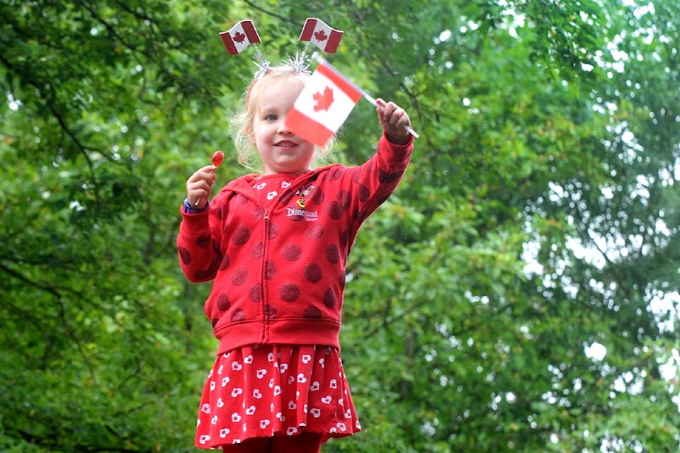 Mckinlee Stewart at the Canada Day celebration in Pitt Meadows 2018. (Colleen Flanagan/The News photo)