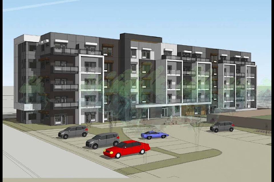 A 103-micro unit apartment building on Lakeshore Road is scheduled to be completed this spring. (Vita illustration)