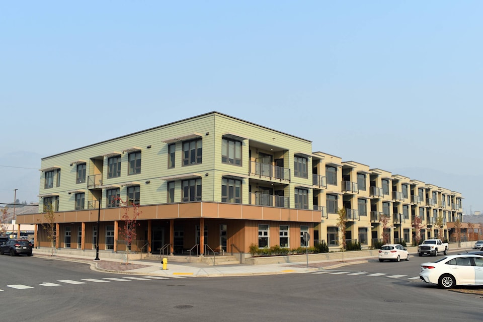Keremeos’ Ambrosia affordable housing development celebrated its grand opening on Oct. 19. The 43 units are now accepting applicants, including suites for families. (Brennan Phillips - Keremeos Review)