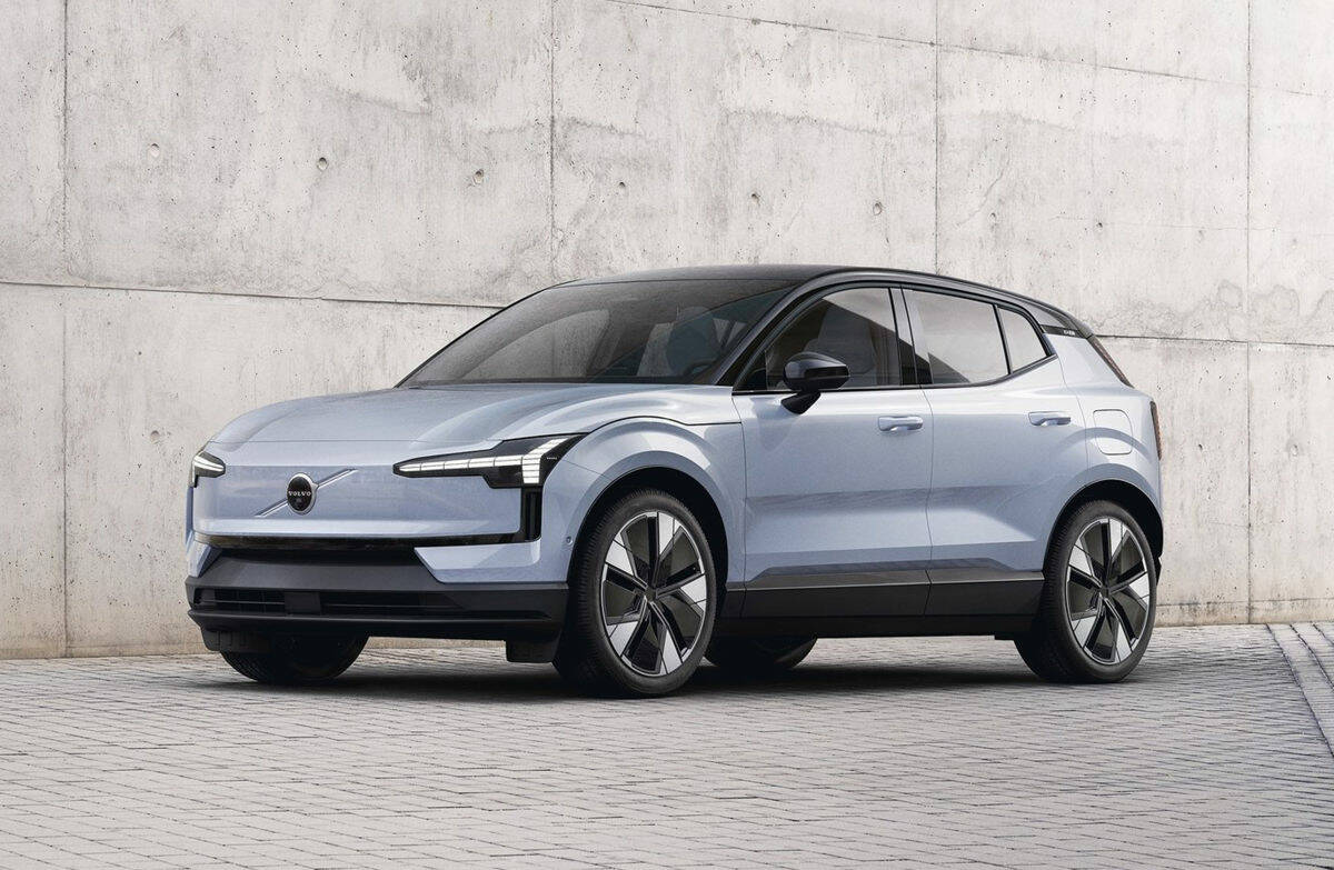 The seven-passenger 2024 EX90 electric vehicle that arrives next year will be followed by the compact five-seat 2025 EX30 utility-style vehicle, which is expected by mid-2024. PHOTO: VOLVO