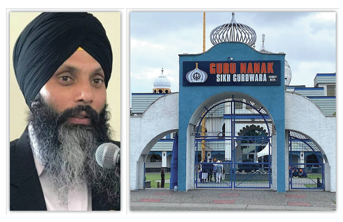Hardeep Singh Nijjar, president of Guru Nanak Sikh Gurdwara, was shot and killed in his truck in the temple parking lot Sunday evening, June 18, 2023. (Photos: Sikh Community of B.C./Twitter and Tom Zillich)