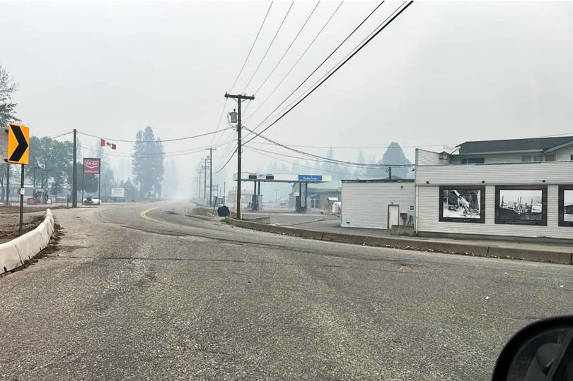 Electoral Area F director Jay Simpson took this photo in Scotch Creek Saturday, Aug. 19, the morning after a wildfire went through the community. (Jay Simpson photo)