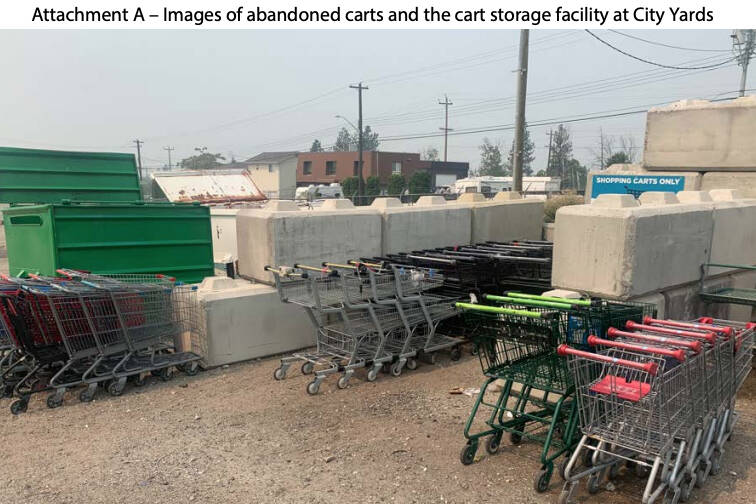 On any given day, the city has 100 shopping carts in their yards taking up space. (City of Penticton)