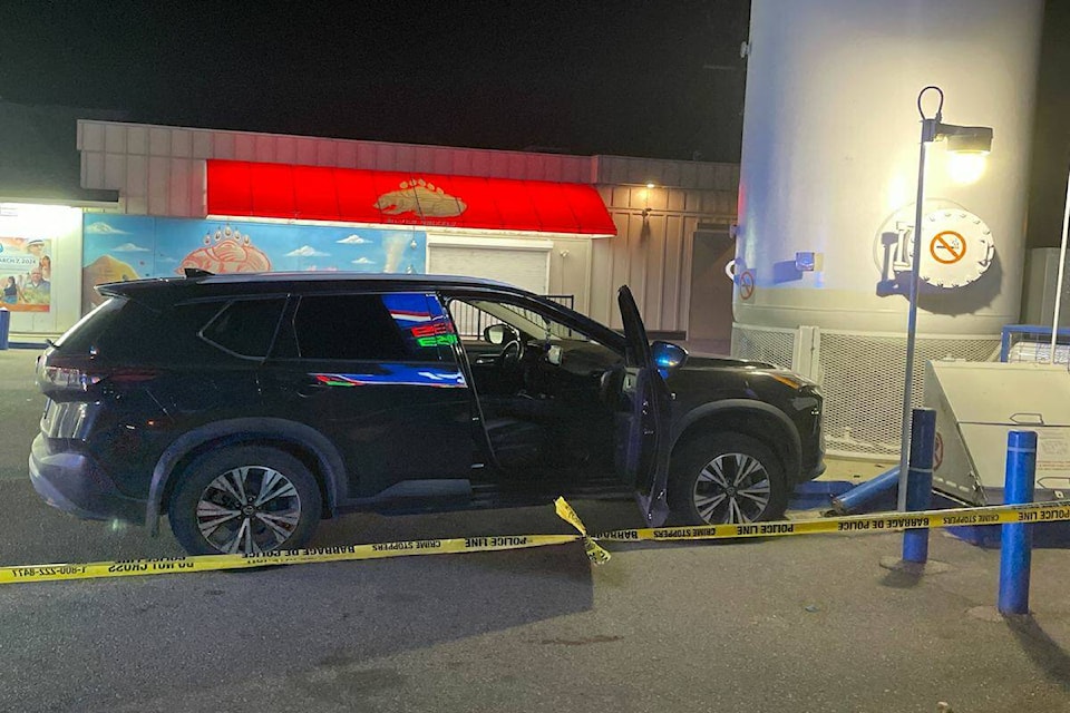 Incident outside of Penticton gas station. (Brennan Phillips/ Penticton Western News)