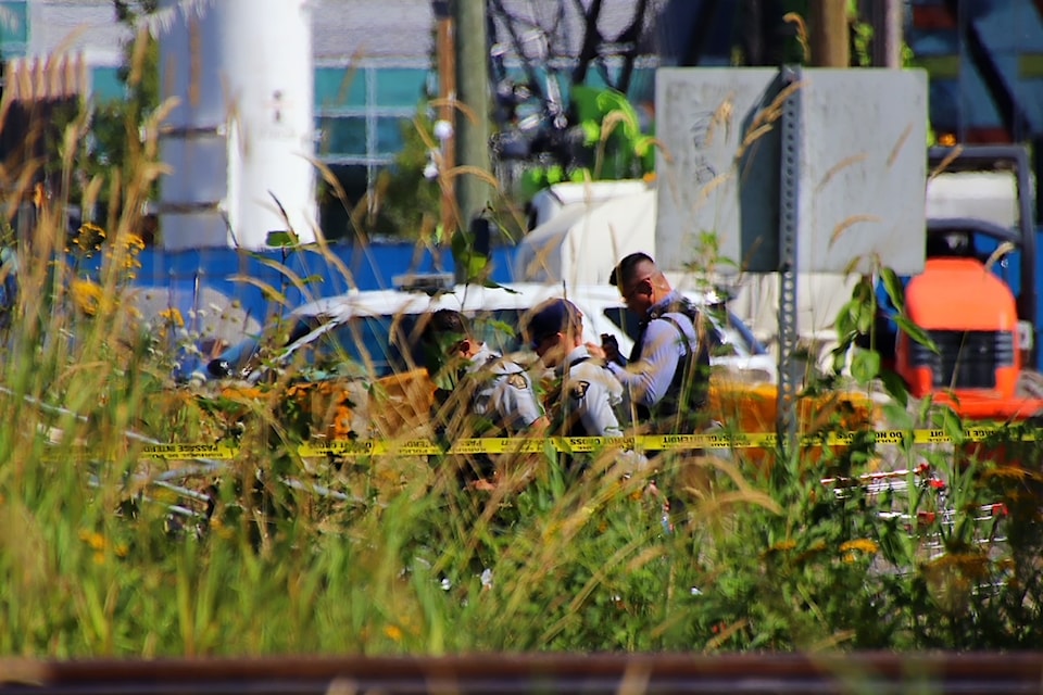 Surrey RCMP responded to a shooting at an encampment in the 5300 block of 180 Street on Saturday, Aug. 3.