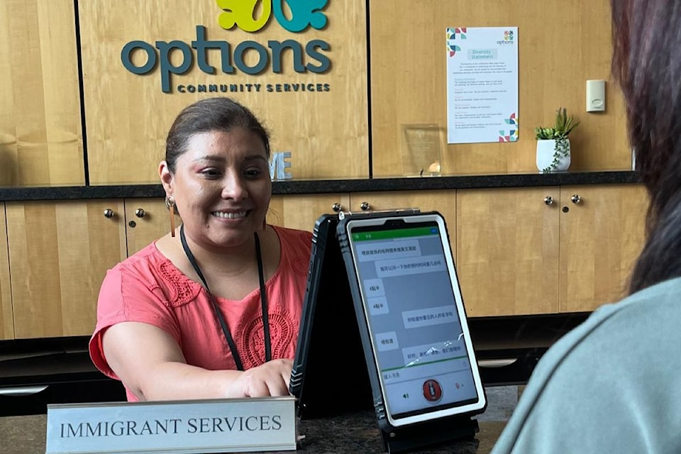 Options Community Services is using new technology, TranslateLive's Instant Language Assistant, to help new immigrants to Canada. 