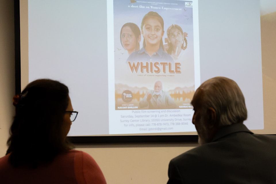 Screenwriter Navjot Dhillon and actor Tarlok Sablok before the screening.