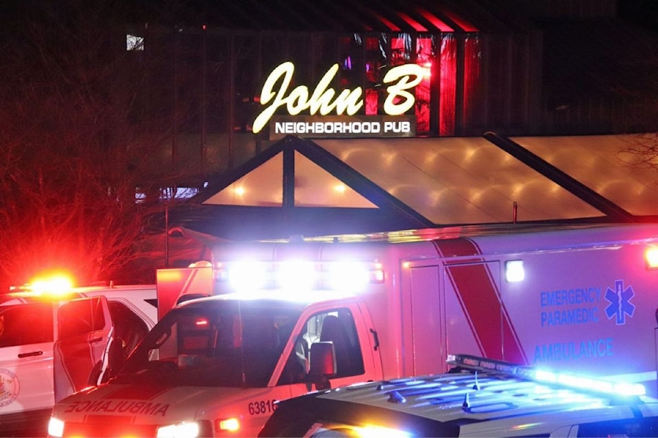 The Coquitlam RCMP responded to a call about a fight outside the John B Pub, located at 1000 Austin Avenue, around 9:42 p.m. 