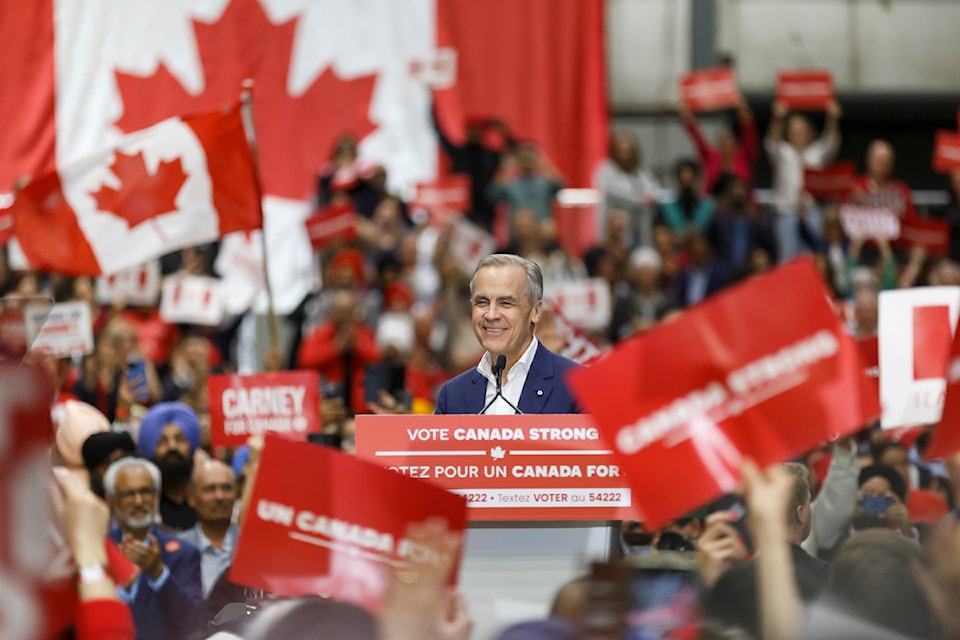 Liberal Leader Mark Carney held a “Canada Strong” rally in the Cloverdale Agriplex on Wednesday, April 23, 2025 in Surrey. 