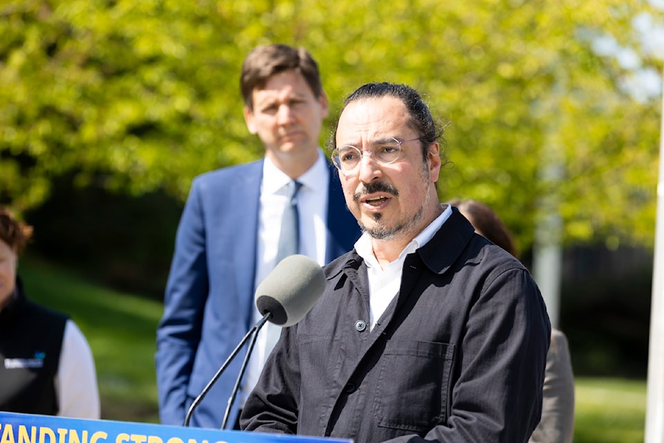  Dr. Daniel Vigo speaks to the media at a press conference outside of Surrey Pretrial Centre on Thursday, April 24.