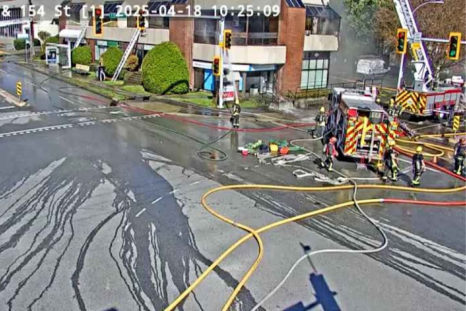 Surrey structure fire sends one to hospital in serious