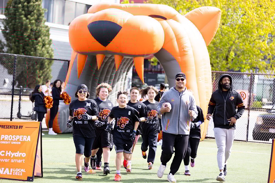 The North Vancouver YI  take the field at the BC Lions Indigenous Youth Program (IYP) flag-football tournament on Saturday, May 3, 2025 at Tom Binnie Park in Surrey. 