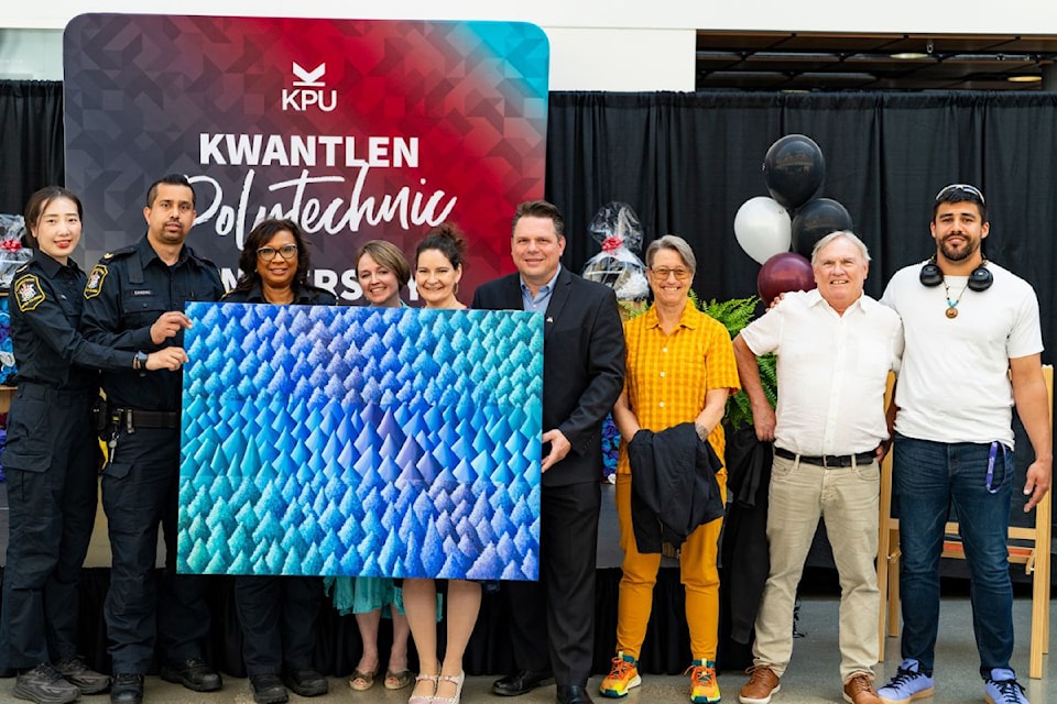 The award was presented along with a painting by KPU alum Alison Curtis at KPU Community Day on May 24 at KPU's Richmond campus. 