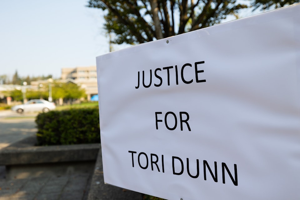 Aron Dunn is asking friends, family and supporters to be at the courthouse located at 651 Carnarvon St. in New Westminster by 9 a.m. to "protest against the corruption and injustice which supports the murder of our women and girls." 
