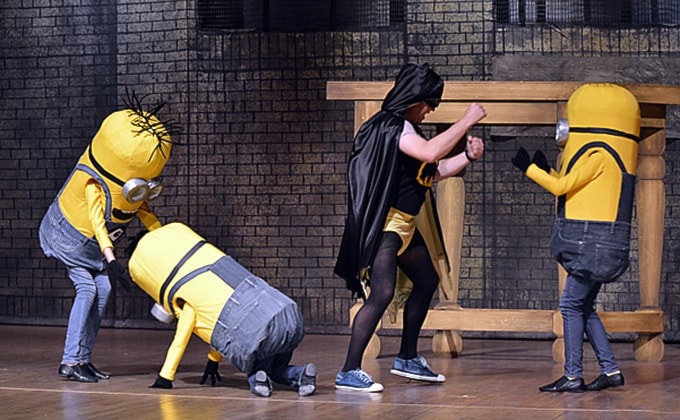 Dame Trot fights the evil Minions.
