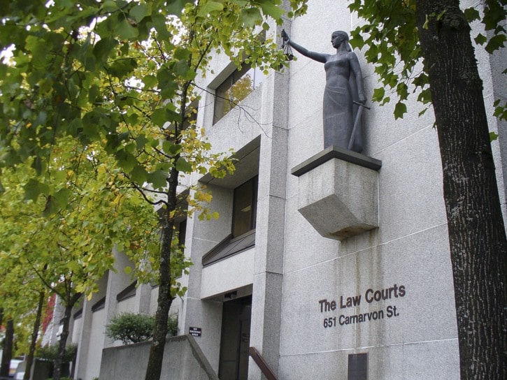 Exterior file photos of the BC Supreme Court in New Westminster