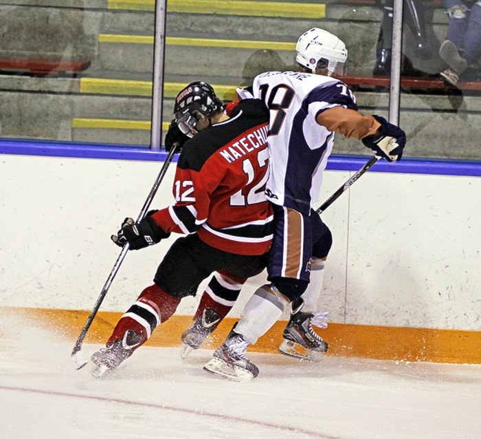 Ice Hawks V Devils 11-09-12 # 12 Landen Matechuk #18 Mark Trotman