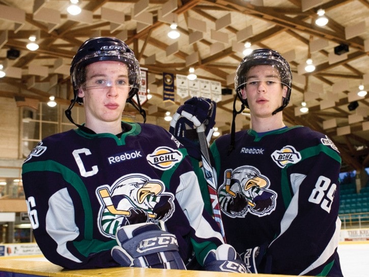 Surrey Eagles brothers #86 Tyler Morley and #89 Brandon Morley