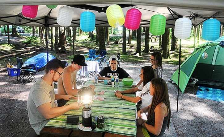 A group from White Rock play Crazy 8's in Golden Ears Park on Wednesday.