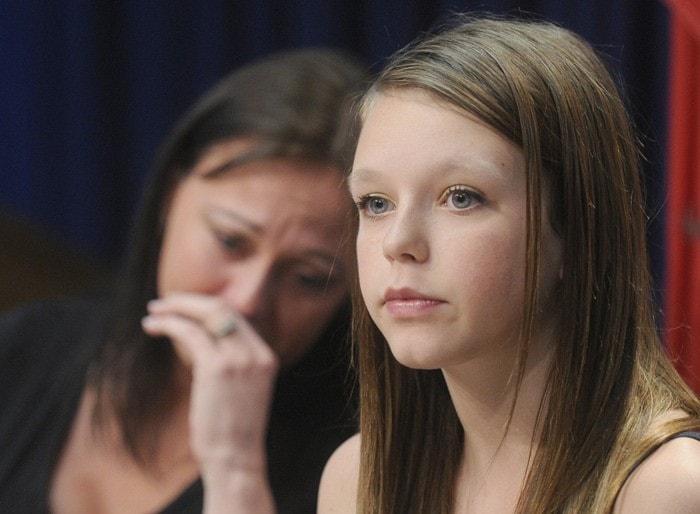 Lexus Burkholder-Whitmee with her mother Heather Brecht EVAN SEAL / THE LEADER