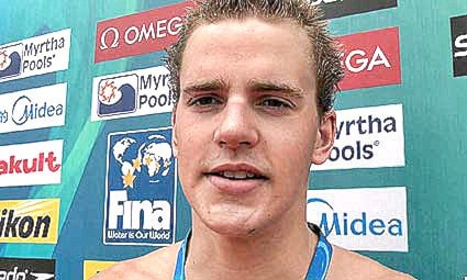 Richard Weinberger at FINA World Aquatic Championships. Swimming Canada photo