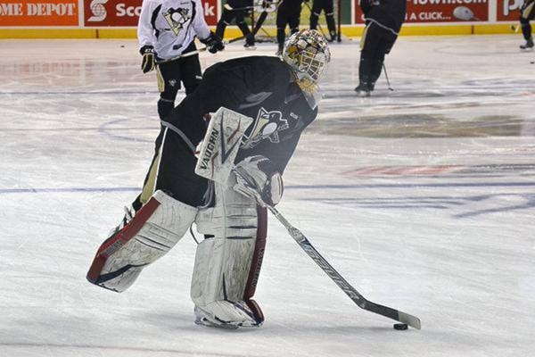 North Delta's Tristan Jarry at camp in 2013