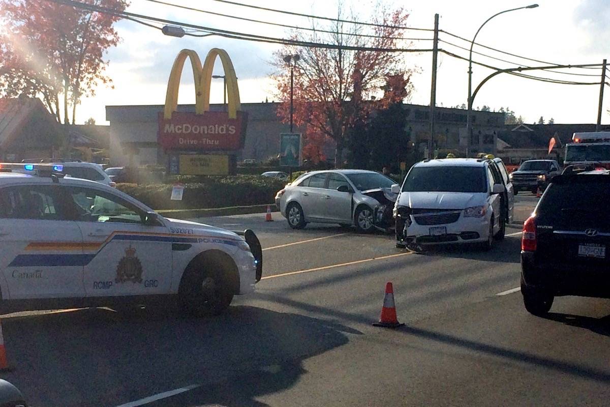 Crash in Cloverdale causing Highway 10 delays Surrey NowLeader