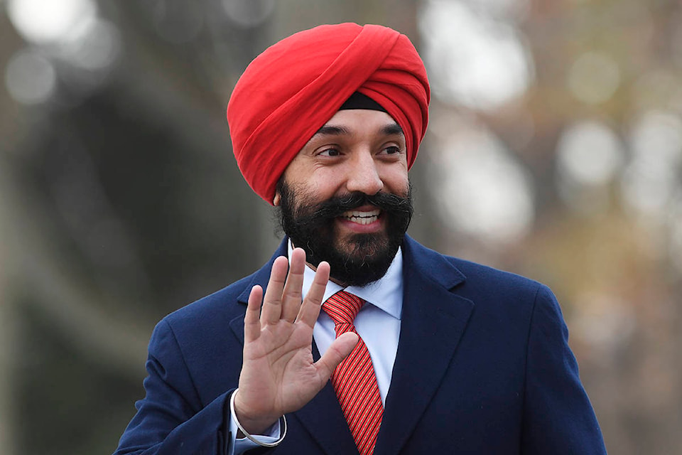 Liberal MP Navdeep Bains arrives for the swearing-in ceremony in Ottawa on Wednesday, Nov. 20, 2019. THE CANADIAN PRESS/Adrian Wyld