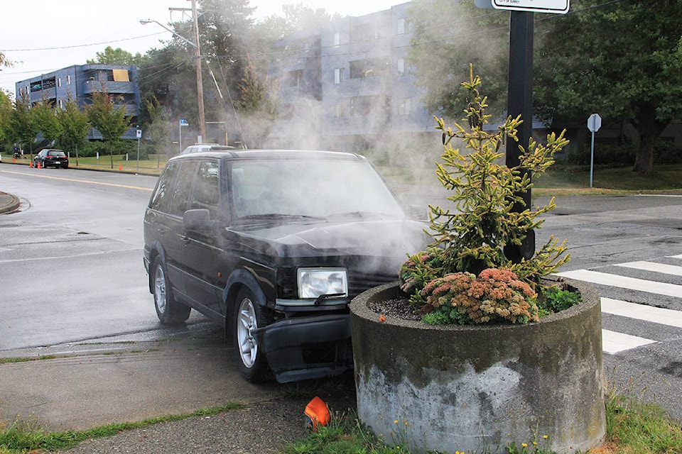 A post-crash scene is set on 176A Street and 58A Avenue in Cloverdale as crews filmed the TV series Supernatural Aug. 24. (Photo: Malin Jordan)