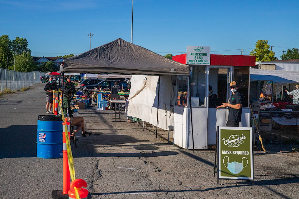 The Cloverdale Flea Market reopened June 20 for the first time in seven months. The market is now open Sundays from 6 a.m. to 3:30 p.m. (Photo: Jason Sveinson)