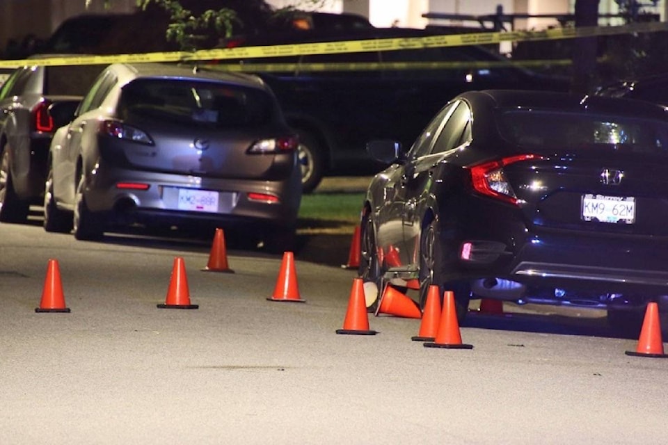 Surrey RCMP is investigating a report of several shots being fired into a home and vehicle in the 15600 block of 83 Avenue Monday night (July 5). (Shane MacKichan photo)