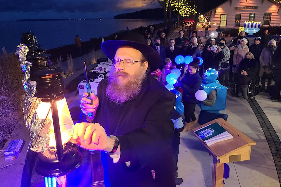 South Surrey’s Centre of Judaism hosted Chanukah by the Sea celebration at White Rock’s Memorial Park Sunday evening. (Aaron Hinks photo)