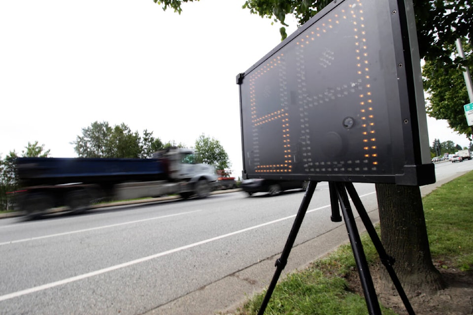 Project Swoop, a traffic education and enforcement campaign, wrapped up this week with a traffic-stop blitz along three areas in Surrey, Delta and Langley on June 2, 2022. (Photo: Lauren Collins)