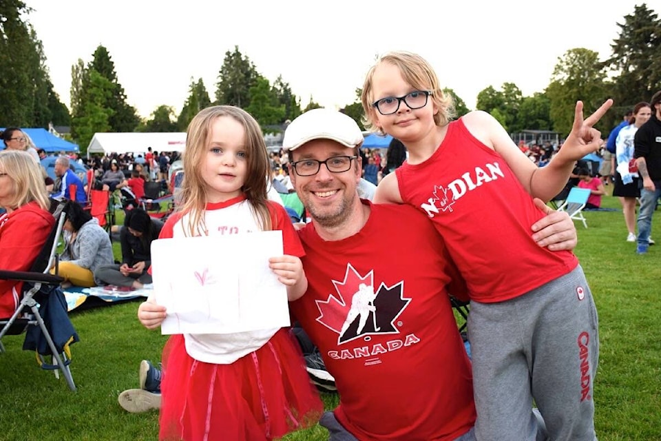Hundreds came out to celebrate Canada Day at Chalmers Park in North Delta on July 1, 2022 after a two-year hiatus due to COVID-19 restrictions. (James Smith photo)