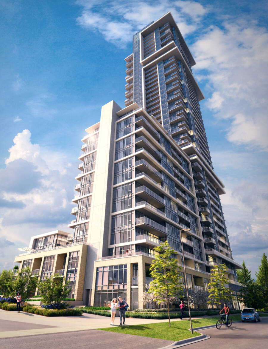 Rendering of the One Central residences coming to Surrey City Central.