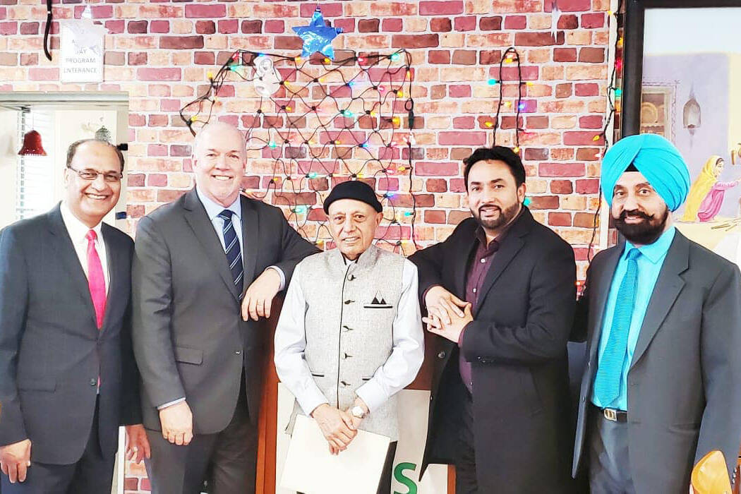 Paul Dhillon, John Horgan, Satbir Singh Cheema and others in 2019.