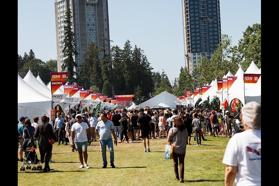 The City of Surrey hosted the 15th annual Surrey Fusion Festival at Holland Park in Surrey on Saturday, July 23, 2022. The free event goes from 11 am- 10 pm July 23-24, 2022. The festival will feature 40 cultural pavilions, vendors, an Indigenous Village, eight stages, a kid zone and amusement rides. The cultural pavilions will also seek to educate the public on their history and traditions and how they relate to this year’s theme of “CommUNITY.” (Photo by Anna Burns/Surrey Now-Leader)