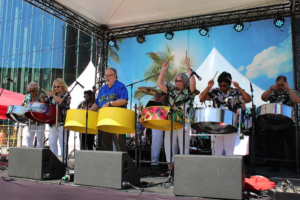 The Afro Caribbean Cultural Summerfest of Surrey kicked off its inaugural celebration on Saturday, August 13 for a two-day event. Musical stylings of the Caribbean band, The Sweet Pan Steel Band was enjoyed by many on Sunday afternoon. (Sobia Moman photo)