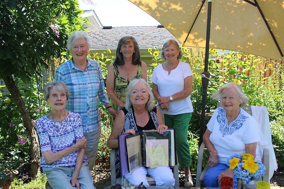 White Rock & District Garden Club will be celebrating 75 years in operation at the end of August. Pictured are group members Cynthia Bliss (bottom-left), Mavis Taylor (top-left), Eileen Davidson (top-middle), Darlene Chamberlain (bottom-middle), Claire Murihead (top-right) and Donna Lawson (bottom-right). (Sobia Moman photo)