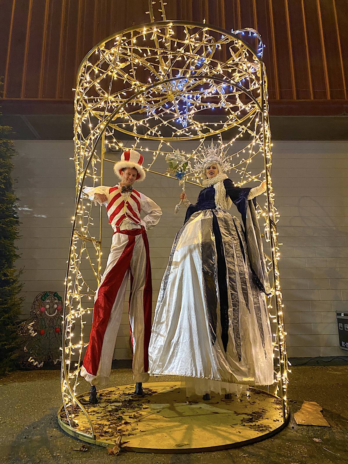 Candycane Man and Lady Winter at Lumagica Surrey light festival at Cloverdale Fairgrounds during a preview event Thursday, Nov. 24, 2022. (Photo: Tom Zillich)