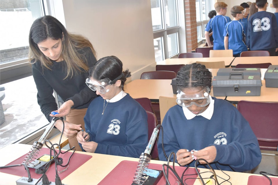 Through participating in a Makers Making Change initiative, Grade 7 students at Southridge School had a unique opportunity to make assistive switches which will be donated to children with disabilities at BC Children’s Hospital and Sunnyhill to control their adapted toys. (Contributed photo)