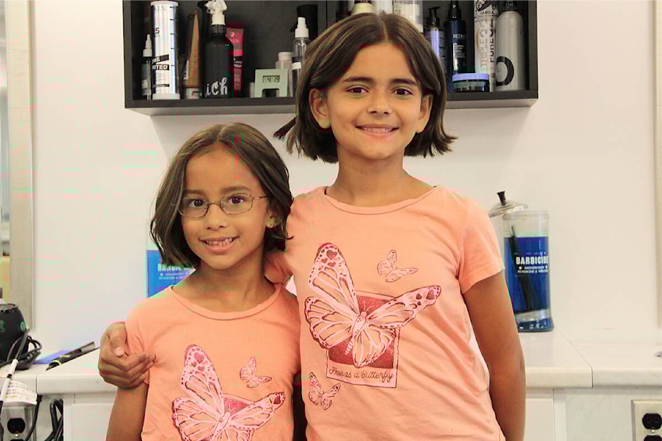 Chop for charity sisters donate hair to Wigs For Kids Surrey