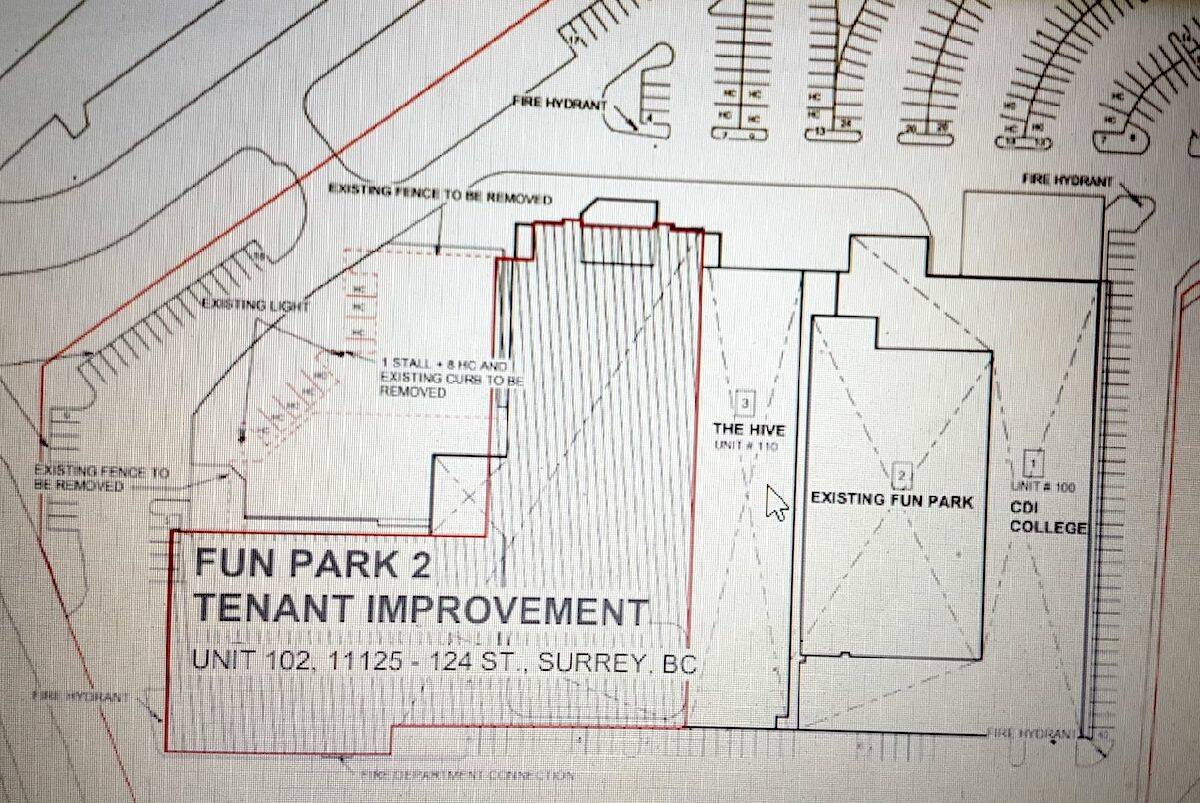 Drawing shows the site of the expanded Central City Fun Park in North Surrey, near Pattullo Bridge. (Submitted image)