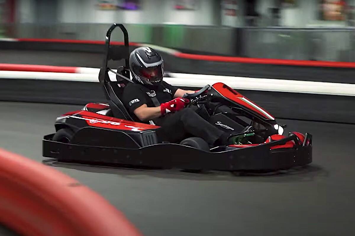 The kind of electric go-kart coming to a track planned at Surreys Central City Fun Park, from video posted to kart1.com/kart/superleggero.