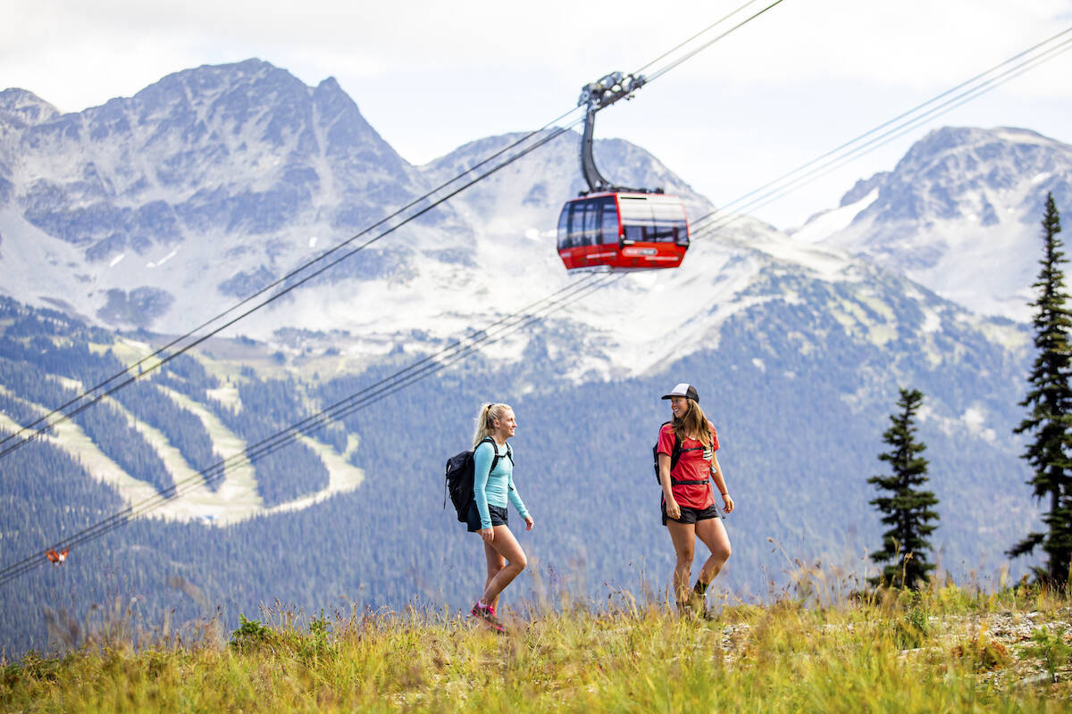 Hiking below the Peak 2 Peak gondola in Whistler. (Photo: Tourism Whistler/Mark Mackay)
